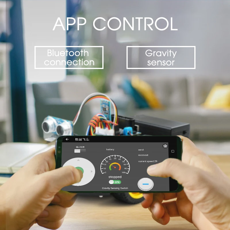 4WD робот автомобильный комплект для Arduino с Ble UNO царапинами поддержка приложения