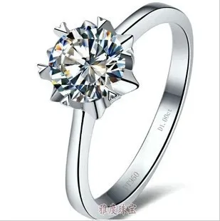 

1 carat Excellent Cut Flower-shaped Synthetic stone ring, Sterling Silver rings, weeding ring engagement ring