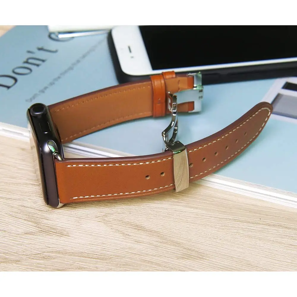 EIMO кожаный ремешок для apple watch band 42 мм 38 мм iWatch band 44 мм 40 мм ремешок для часов браслет ремень apple watch 4 3 2 1 Аксессуары
