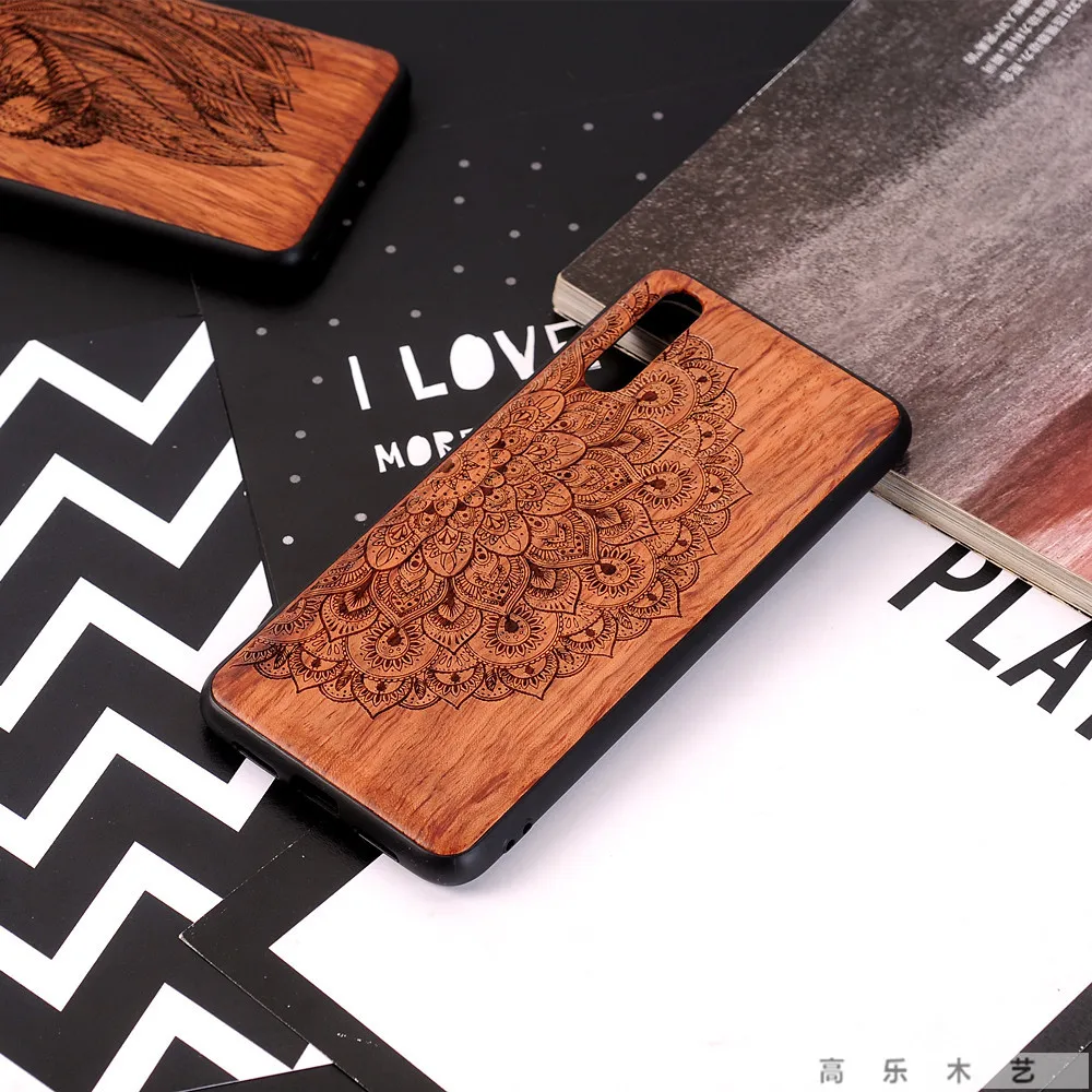 Деревянный чехол для huawei P20 Pro P20 Lite Lazer задняя мягкая накладка на край модный легкий и ультратонкий полузавернутый чехол