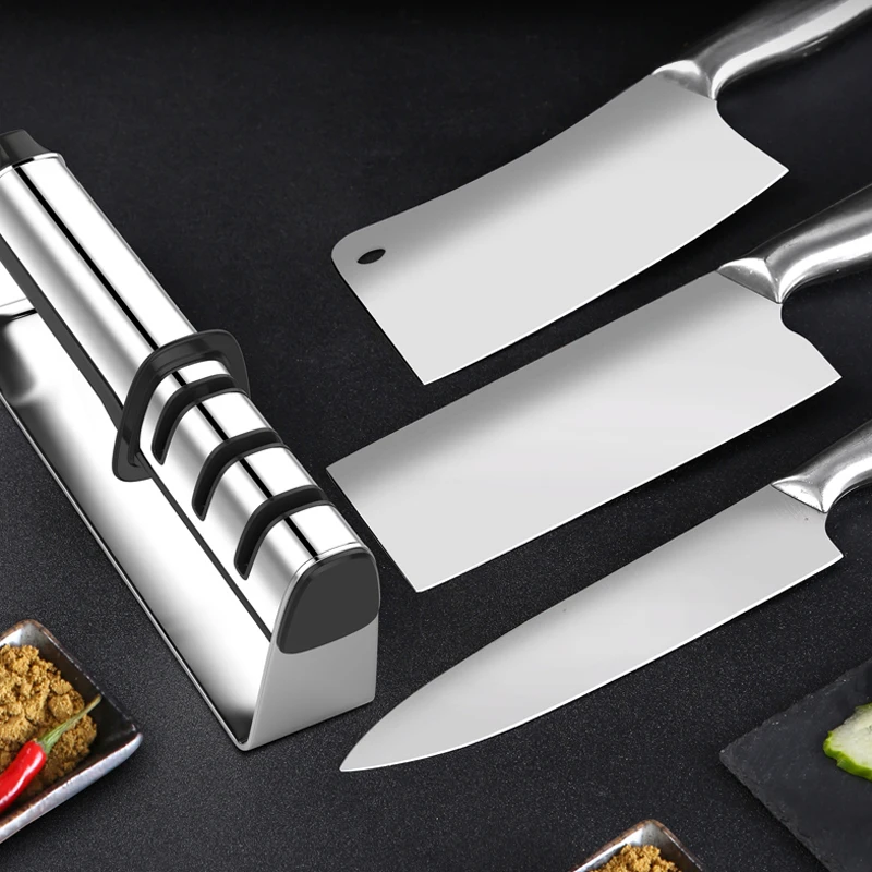 BEEMSK, профессиональная точилка для ножей, Вольфрамовая сталь, бриллиант, 3 ступени, нескользящий нож, шлифовальный станок, кухонный точильный камень