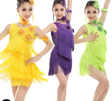 New Style Latin Dance Costumes Senior Sexy Tassel Latin Dance Dress for Children Latin Dance Dresses