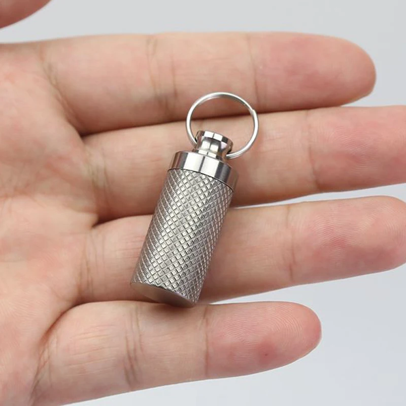 Small Portable Mini Titanium Alloy Seals Bottle Waterproof Canister Bottles Outdoor EDC Supplies waterproof bottle,camping gas canister