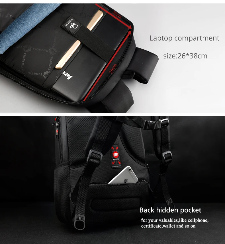 Tigernu USB водонепроницаемые женские рюкзаки с защитой от кражи для мужчин 15,6 дюймов мужской рюкзак для ноутбука школьные сумки для путешествий для подростков Mochila