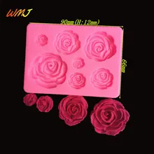 Семь мини-розы узор сахарный торт форма для желе жидкого силикона ручной работы мыло инструмент для выпечки Плесень Торт кухня