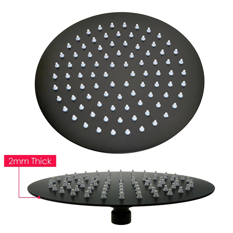 Kaufen Smesiteli Bad Dusche Set Matte Schwarz Regen Dusche Wasserhahn Wand oder Decke Montiert Thermostat Ventil System 8 12\