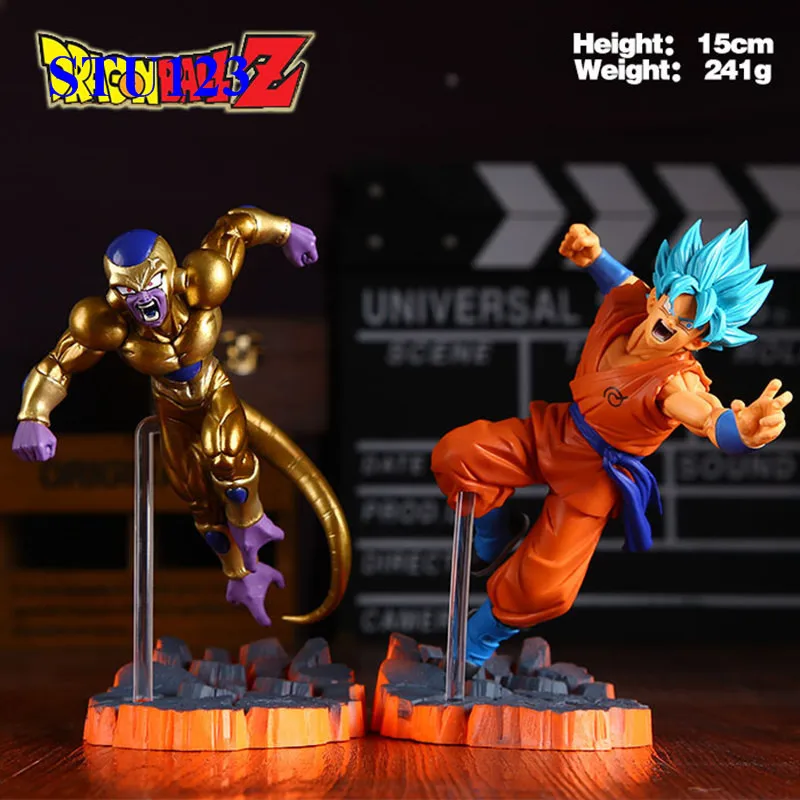

5.9''Dragon Ball Z The First Budokai 5 Blue hair Son Goku Gold Frieza PVC Action Figure Collectible Model Toy Boxed 15cm N740