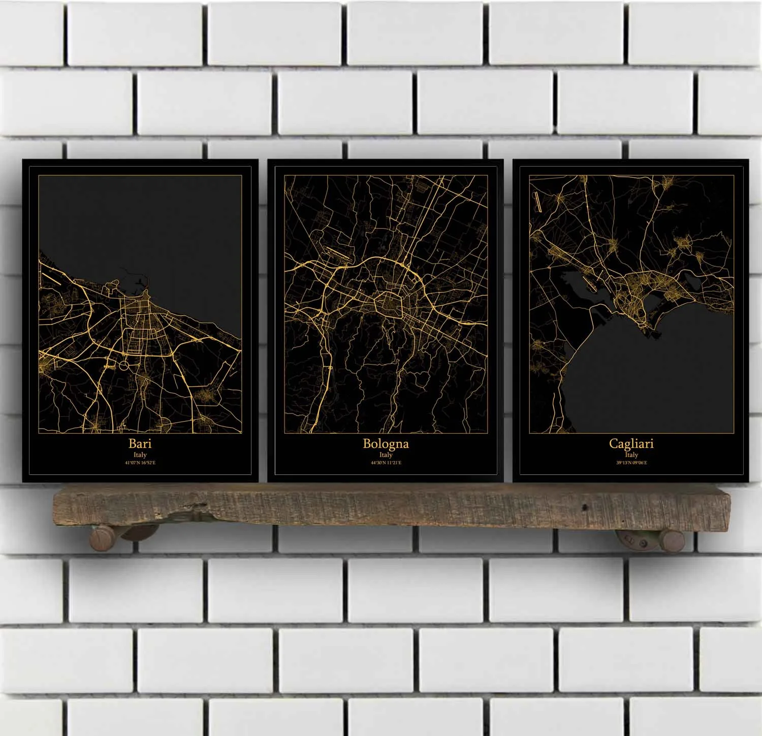 

Bari Bologna Cagliari Catania Catania Florence Genoa Lecce Marsala Italy Map Poster