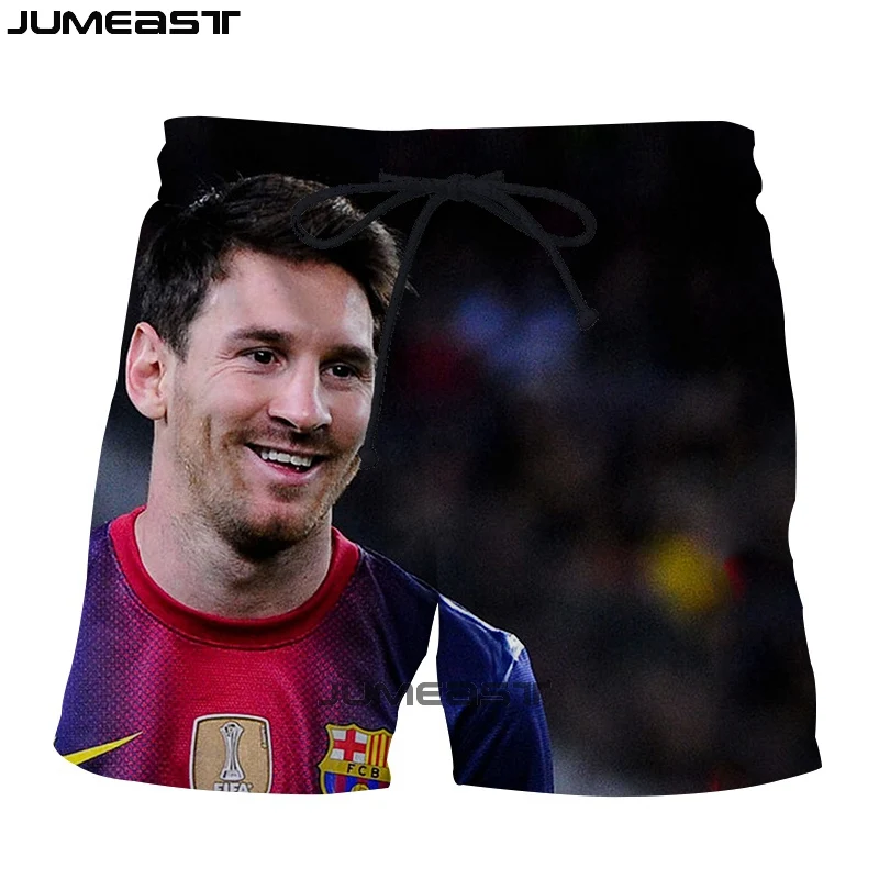 Jumeast Брендовые мужские/женские 3D принты "Футбол" Звезда Lionel Messi шорты летние быстросохнущие пляжные повседневные спортивные брюки короткие брюки - Цвет: 26