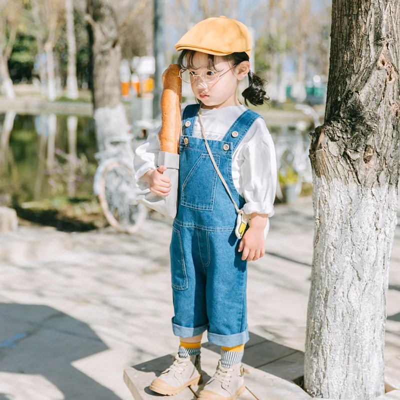 

Jeans for Boy Children Tracksuits Spring Summers New Jumpsuit for Girls Overalls for Kids Children's Wide Leg Cotton Casual Pant