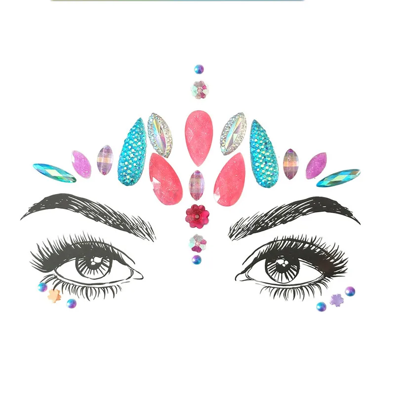 FestivalQueen DIY брови лицо тела стикер для женщин Клей Кристалл Блеск Драгоценности фестиваль вечерние глаза кристалл наклейки с блестками