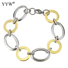 Ювелирный браслет из нержавеющей стали, овальная цепочка, 18 мм, 23x17 мм, Продан через приблизительно 8 дюймовую прядь