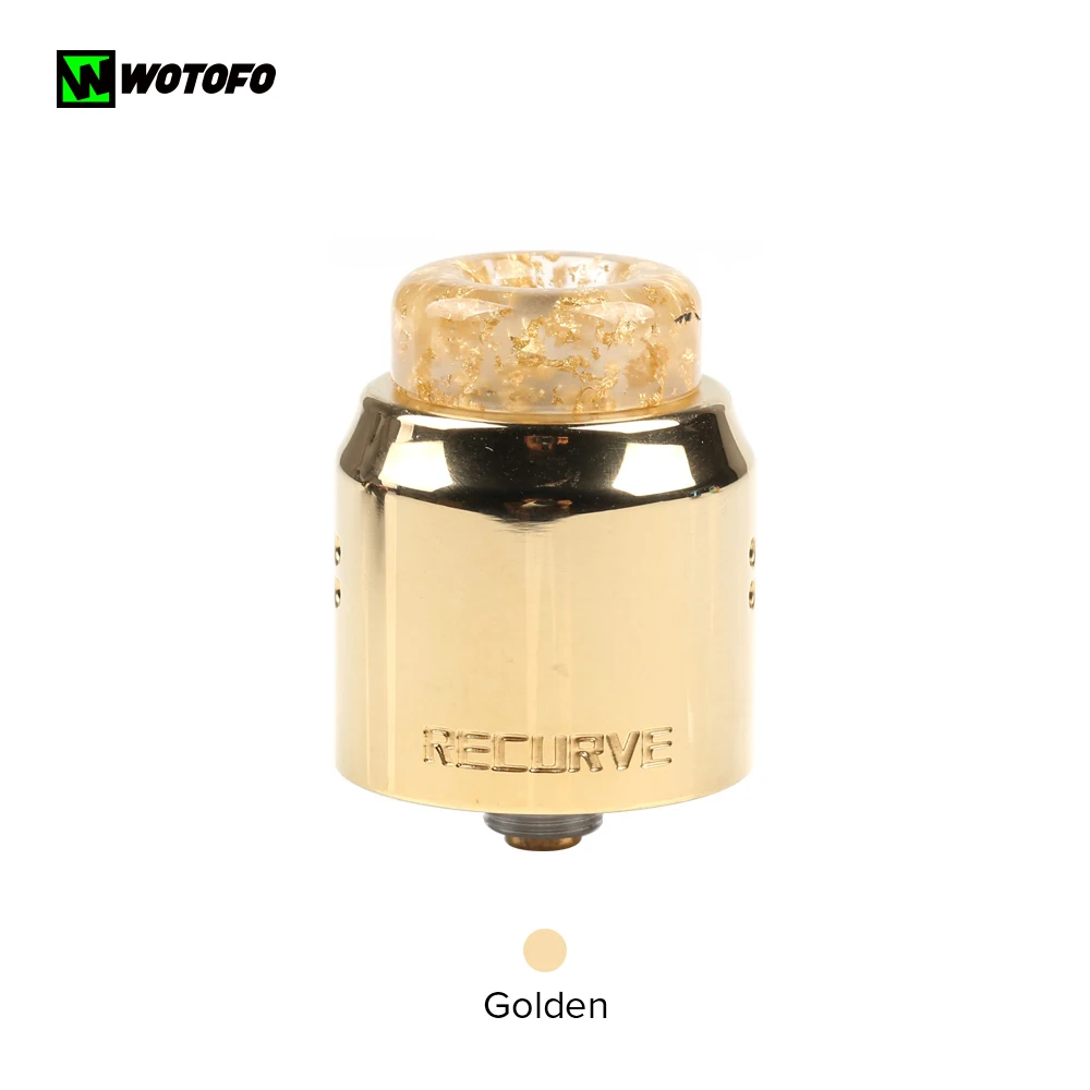 Wotofo изогнутый двойной RDA Vape бак для испарителя восстановление RDA атомайзер 510 810 нить VS Wotofo изогнутый RDA - Цвет: Золотой