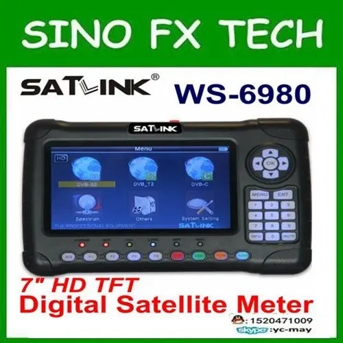 Satlink последний WS6980 DVB-S2+ DVB-C+ DVB-T2 комбо спутниковый искатель ws-6980 для ТВ сигнала