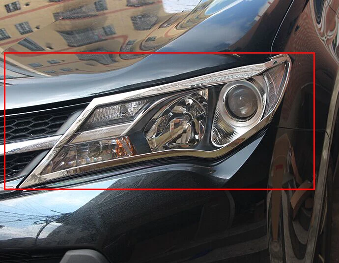 For rav4 2014 2015 accessories ABS chrome headlights cover for toyota