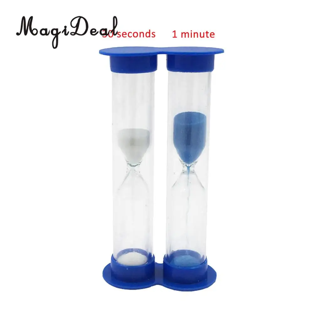 MagiDeal Two-In-One Plastic Hourglass Sand Timer Kitchen Clock 30 Seconds 1 Minute for Games Playing Exercise Timing Gift Decor