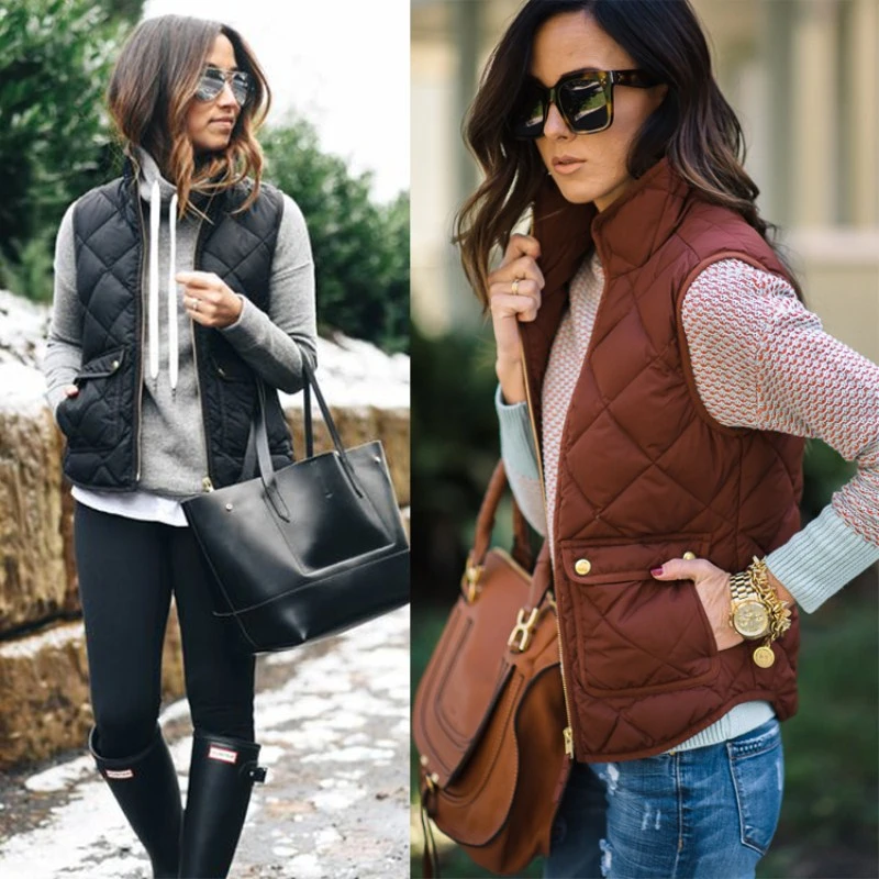Transer Womens Winter Warm Zipper Pockets Slim Sleeveless Jacket Vest Gilet Waistcoat Coat Transer Womens Winter Warm Zipper Pockets Slim Sleeveless Jacket Vest Gilet Waistcoat Coat