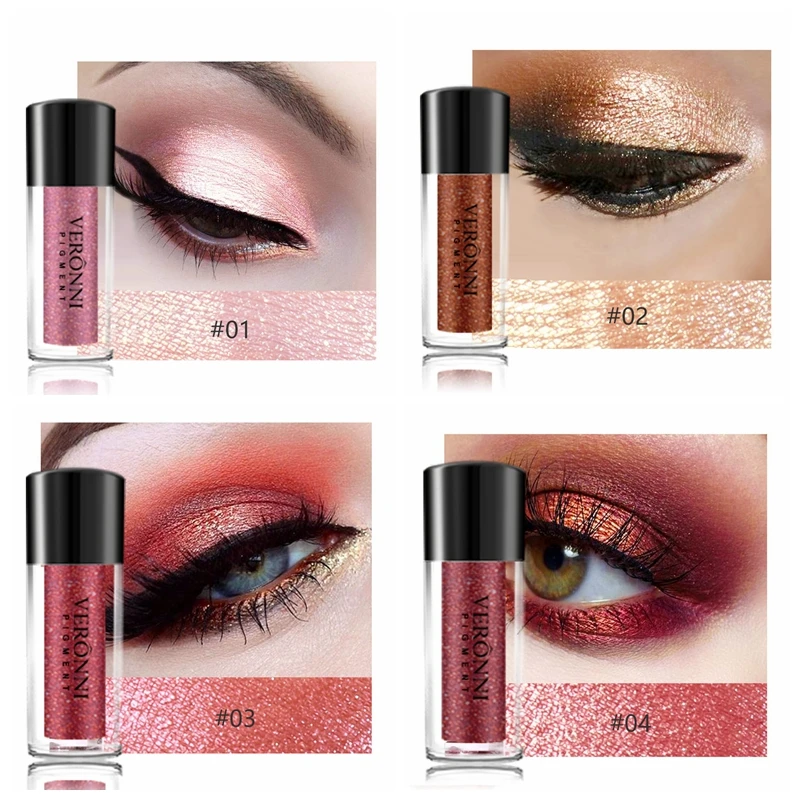 

VERONNI 12 Color Glitter Eyeshadow single Loose Powder Eyes Makeup Palette Rose Gold Cosmetics Waterproof Powder Eye Shadow Nude