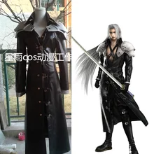 Final Fantasy VII FF7 Sephiroth косплей костюм из искусственной кожи наряд+ Pauldrons Хэллоуин карнавальные костюмы для женщин/мужчин по индивидуальному заказу