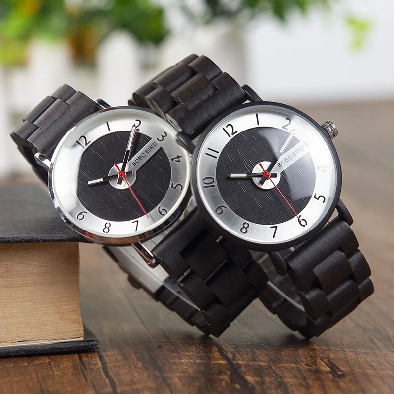BOBO BIRD Wood Watch Quartz Wristwatch With Big Dial Fashion Simple Design For Men and Women Timepieces Relogio C-Q23