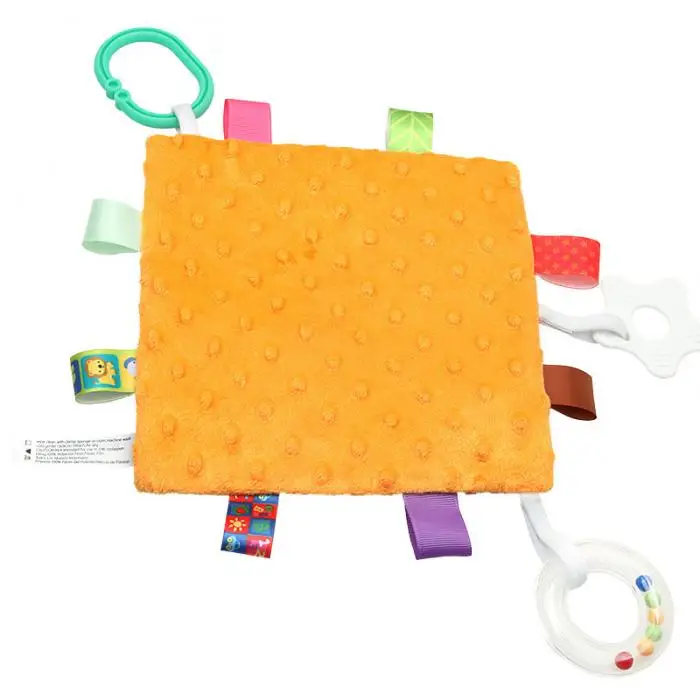 Младенческой прорезывания зубов ткань успокоить полотенца Детская Игрушка прорезыватель одеяло висит звучание BM88