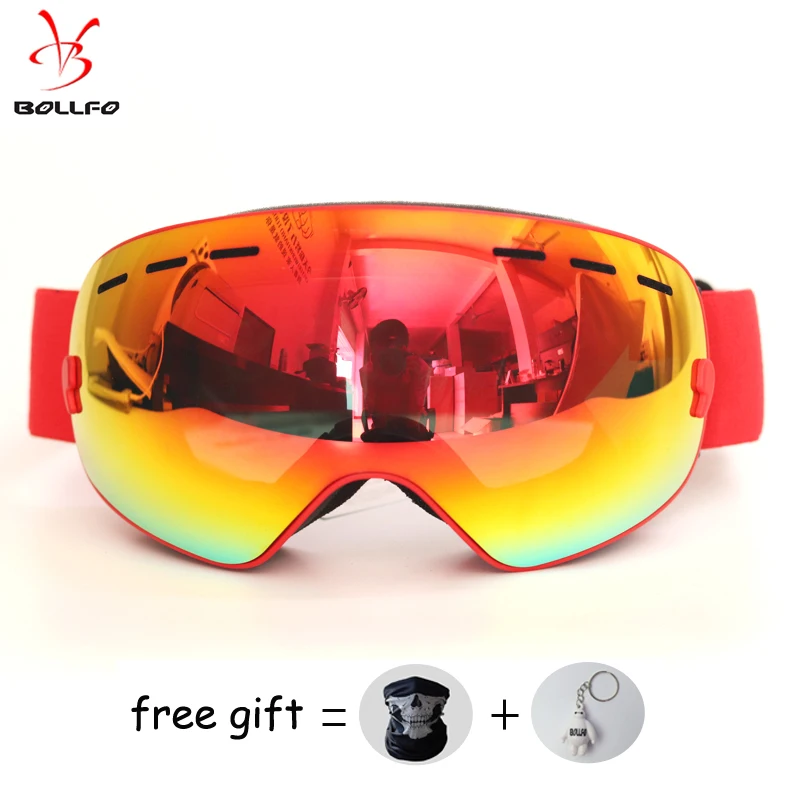 

BOLLFO brand ski goggles double layer UV400 anti-fog ski mask ski goggles men women snowboard goggles snowmobile spectacles