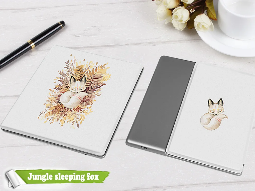 Новая версия из искусственной кожи чехол для 7 дюймов Amazon Kindle oasis 2(выпуск) читалка с автоматическим выключением/пробуждением смарт-чехол - Цвет: Jungle sleeping fox