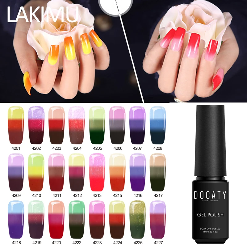 Docaty Chameleon Thermo UV Gel Hybrid Nail Varnish Art Set Semi-permanent Soak Off Temperature Change Color Lacquer | Красота и