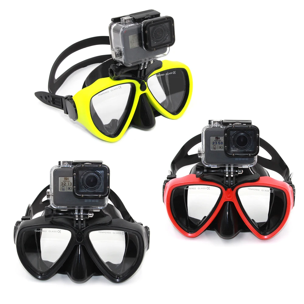 TELESIN Diving Mask Scuba Dive Snorkel Swimming Googgles Tempered Glasses for GoPro Hero 6 5 4 3 Xiaomi Yi 4K SJCAM EKEN H9