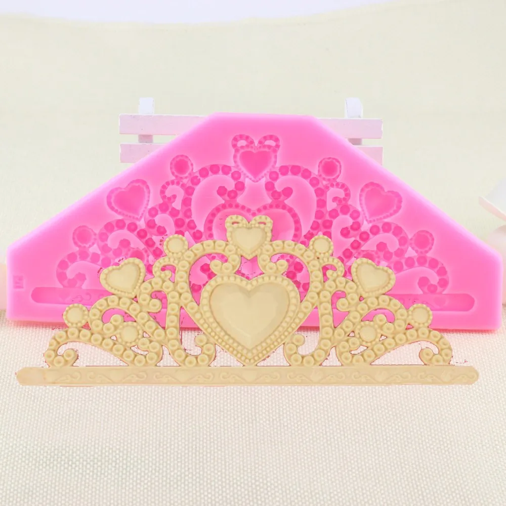 

3D Imperial Crown Cake Silicone Baking Molds Tiara Cake Border Fondant Cake Decorating Tools DIY Gumpaste Chocolate Candy Moulds