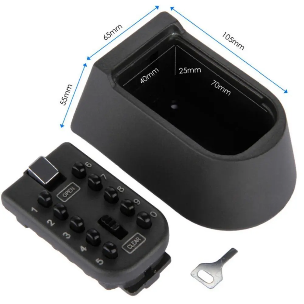 Черный сверхмощный ключ Скрытая хранения сейф с 4-цифровой замок с паролем всепогодный чехол для дома Carvan для офиса на колесах