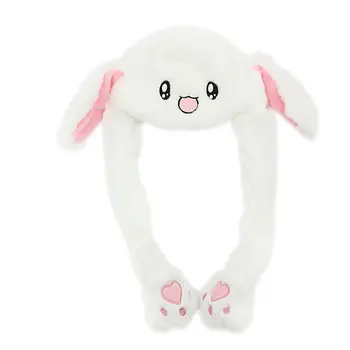 

Plush Moving Ear Rabbit Hat Funny Hand Pinching Airbag Magnet Ear To Move Vertical Ears Cap Cute Animal Hat