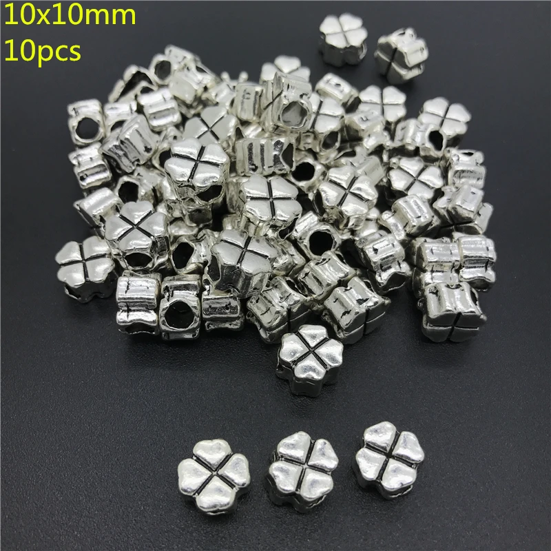 

10x10mm 10pcs Alloy Beads Cap Ancient Silver Charms Key Shape Pendant Charms For Jewelry Making DIY Accessories PJ002