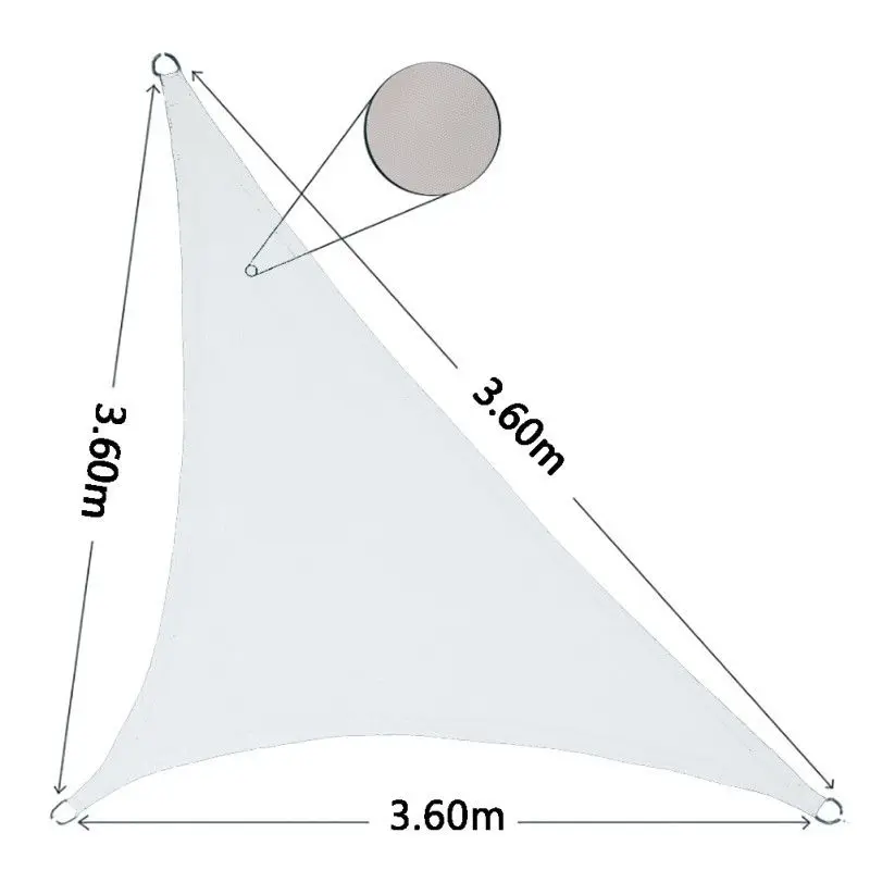 Multi Sizes Sun Shade Sail Fabric Outdoor Garden Canopy Patio Pool Awning Cover  Sunscreen 98% UV Block 3 Shape New