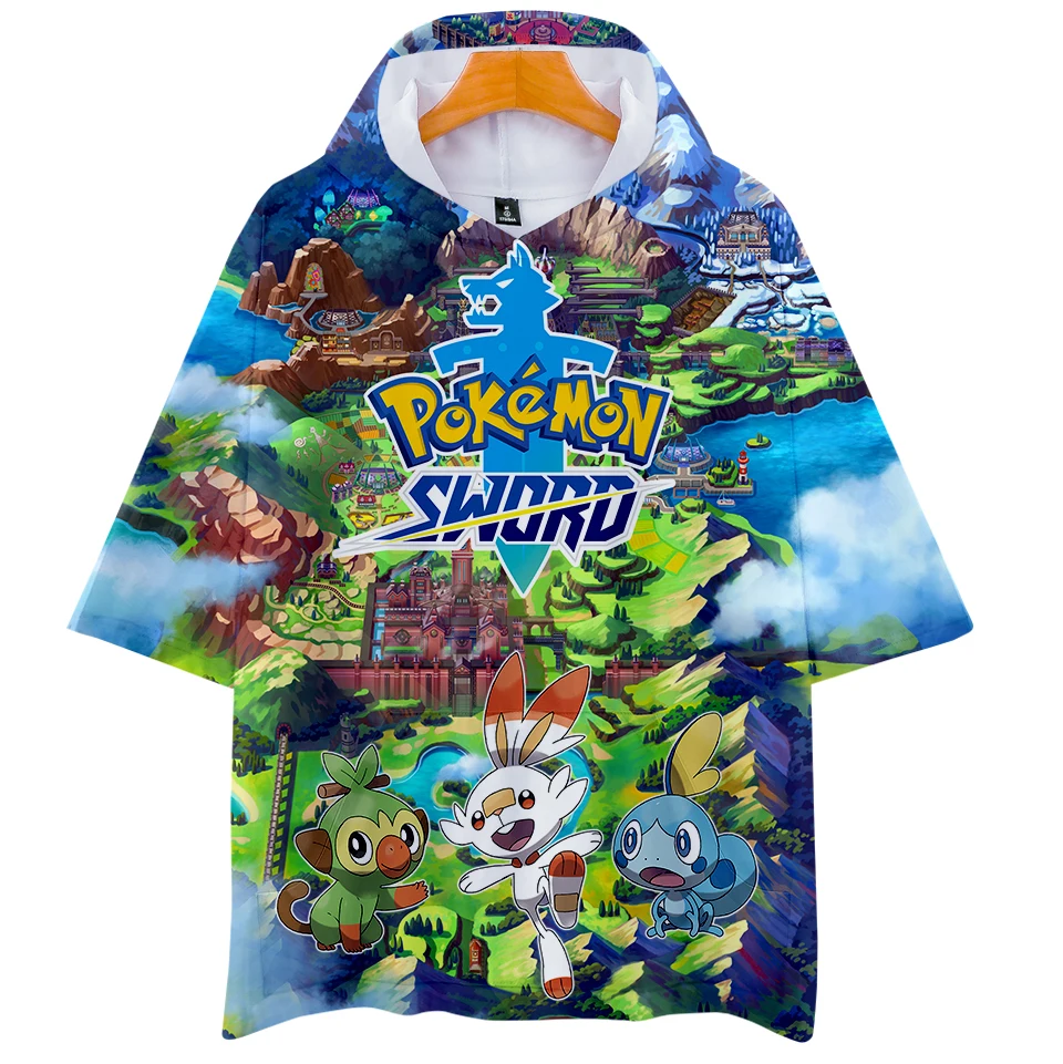 Pokemon Sword and Shield Fashion Cartoon cosplay 3D Hoodies T-Shirts Fashion Summer Soft Casual 2019 New Style Short Sleeve TEE