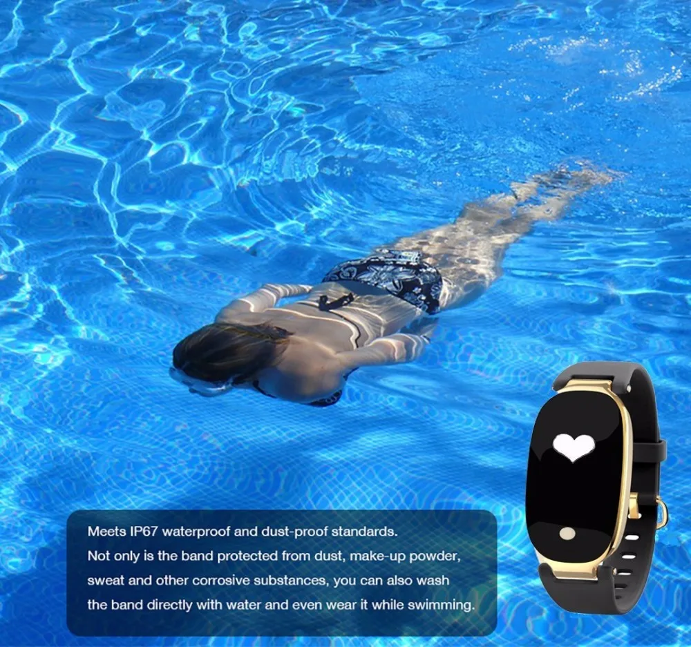 Kencool Smart Wristband S3+A Dynamic Heart Rate Exercise Smart Bracelet Lady Waterproof Smart Band Girl Women