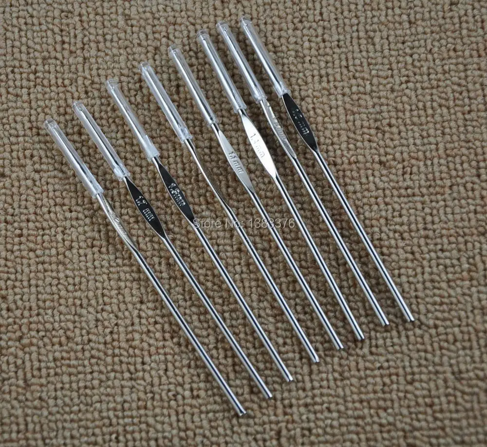 Иглы для шитья, спицы для вязания, железное покрытие, одна голова, вязание крючком, 8 1,0 мм-1,7 мм, иглы 7044