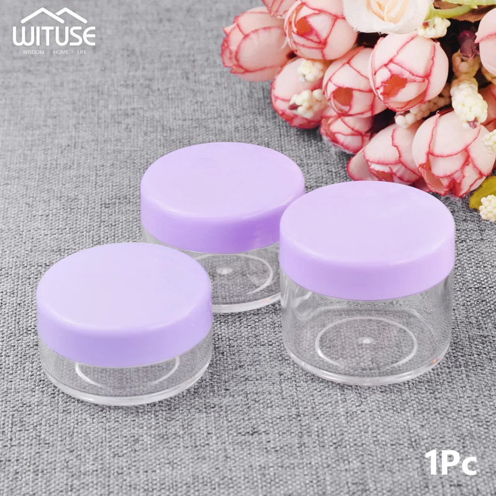 

Cosmetics Jar Box Makeup Cream Refillable Bottle Storage Pot Container Round Bottle Portable Plastic Transparent Case 10 15g 20g