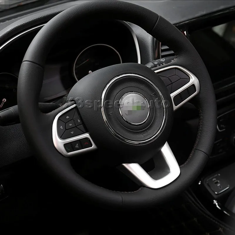 Car styling For Jeep compass 2017 18 Steering Wheel Button Cover
