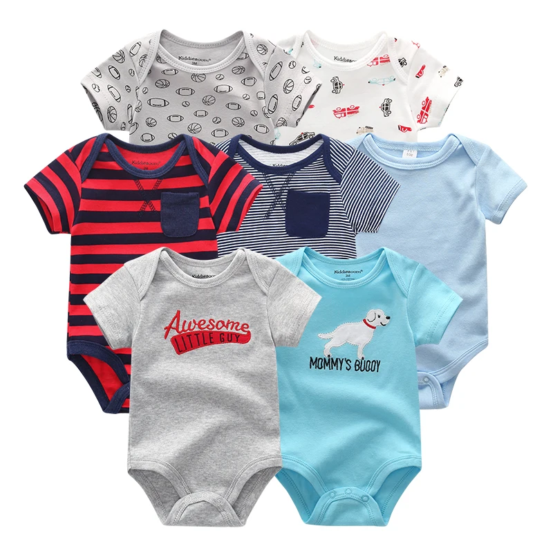 

7 PCS/Lot Baby Boy Clothes Newbron 2019 Summer 0-12M Baby Rompers Short Sleeve Roupa de bebe Baby Jumpsuit Baby Girl Clothes