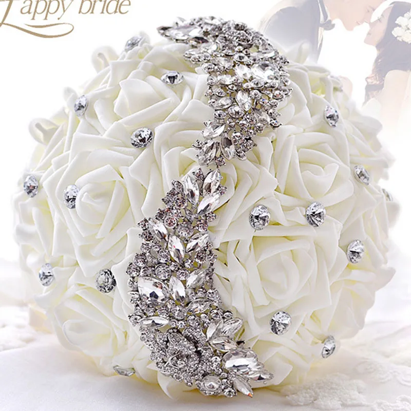 Perfectlifeoh結婚式bouque花ホワイト花嫁介添人ブライダルブーケ人工