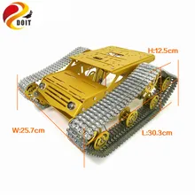 DOIT все металлические шасси танка робот шасси автомобиля радиоуправляемая модель танка гусеничный автомобиль с мотором постоянного тока 9 V+ металлические дорожки+ структура алюминиевого сплава