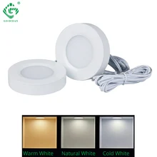 Под шкафами Кухонные светильники Шкаф 12В Шкаф СИД Стойка для мебели Полка круглой шайбы Светильники Книжная полка Освещение