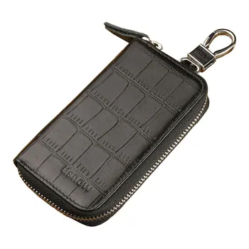 

Fashion Men Genuine Leather Car Key Wallet, Stone Pattern, Solid color, Coin Purse, Card Holder multi-function, big capacity