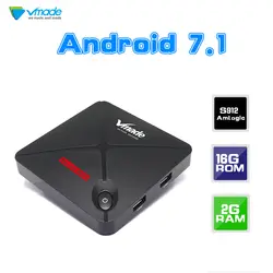 Vmade Декодер каналов кабельного телевидения V9 PRO Android 7,1 Amlogic S912 H.265 MPEG-1/2/4 2 GB 16 GB Bluetooth 4,2 поддерживает YouTube WI-FI Smart Mini ТВ коробка