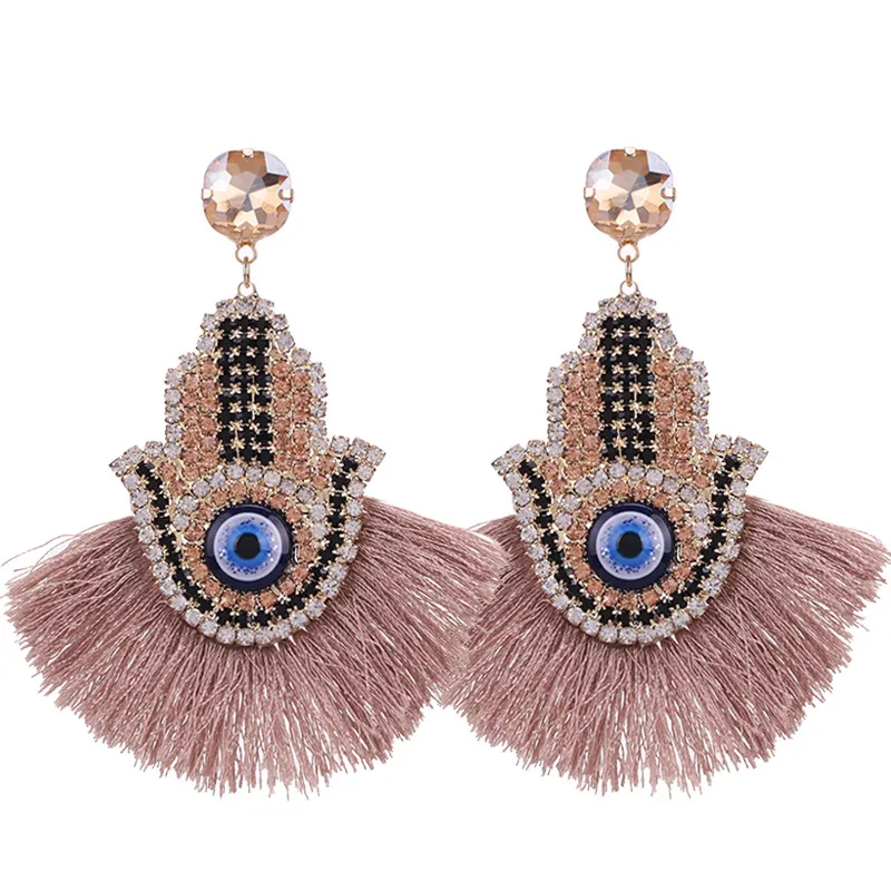 Женские богемные серьги Sehuoran длинные висячие подвески с кристаллами ювелирные