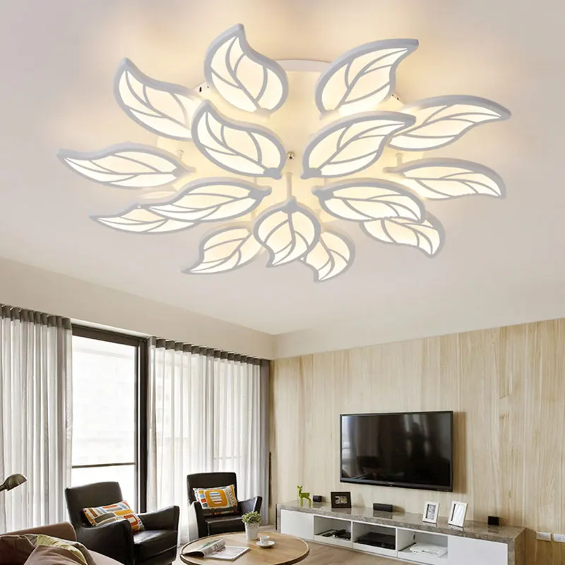Современный светодиодный светильник для гостиной, спальни, столовой, белая Потолочная люстра с подсветкой