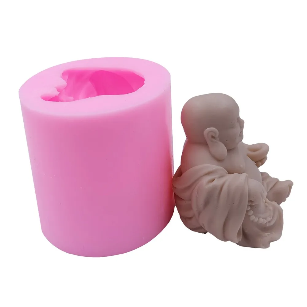 Cena Religia 3D chiński budda foremka na świece mydło formy silikonowe formy do mydła do odlewania świec