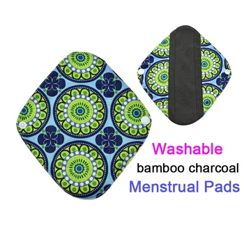 

Washable reusable menstrual pads organic bamboo sanitary pads for women's cloth pads feminine hygiene washable cotton pad