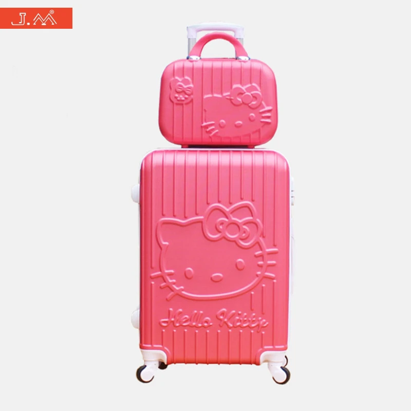 JM Serie Nueva Maleta de Mujer Hello Kitty Estudiantes Ruedas Equipaje de Viaje Maleta Cabina Maletas Establece Koffers Carros|cabin suitcase|suitcases forsuitcase set - AliExpress